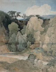 Devil's Elbow, Rokeby Park, ca. 1806-7 (blyant, wc på papir)